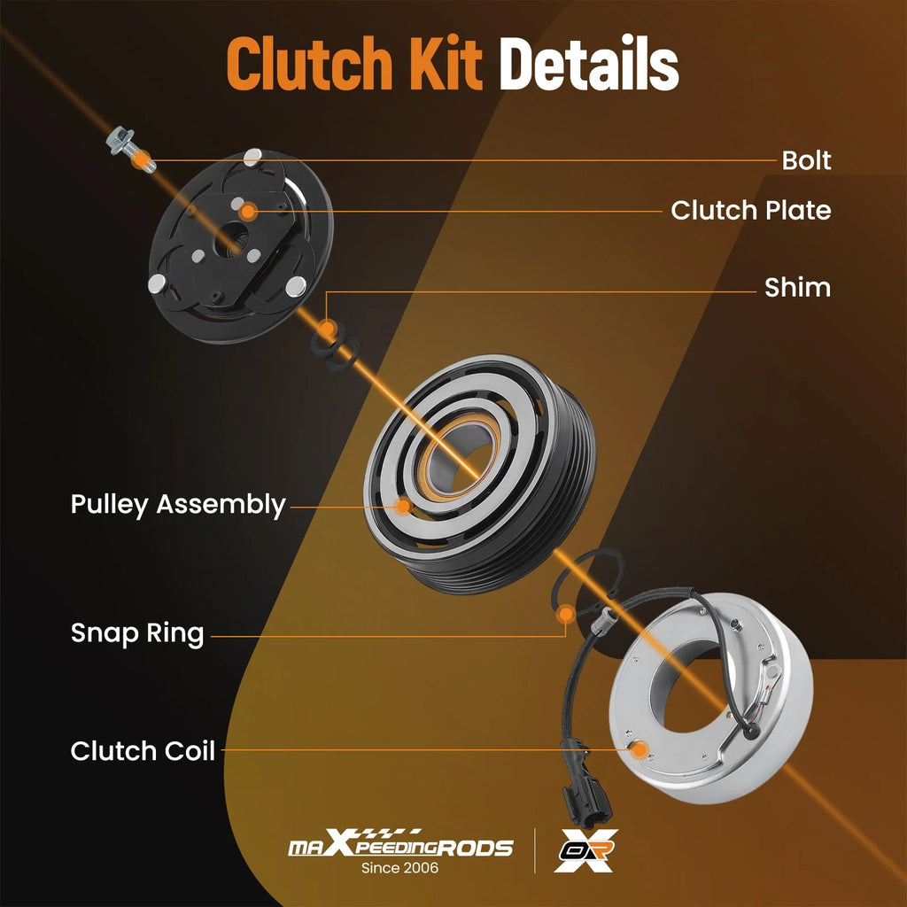 A/C Compressor Clutch Kit for Subaru Forester, Impreza 2.5L, 2.0L (73111-SA010)