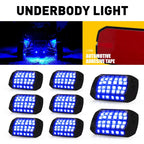 8 Pod LED Rock Lights for UTV ATV RZR Truck Car VAN (Wired, Blue)