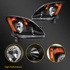 Set of 2 Headlight Assemblies for Honda CR-V (2005–2006) Black Housing