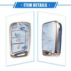 3X Remote Key Fob Case Cover for Volkswagen Golf 7 (2013–2020) TPU Blue