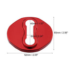 Set of 4 Door Lock Latch Covers for Mitsubishi (Stainless Steel, Red)