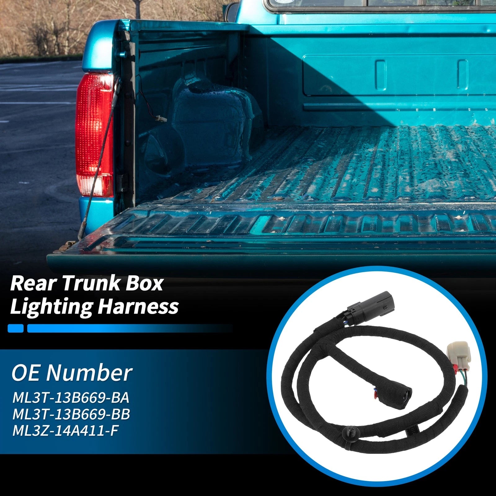 Driver Side Bed Lamp Wiring Harness Jumper Assembly for Ford F-150 (2015–2020)