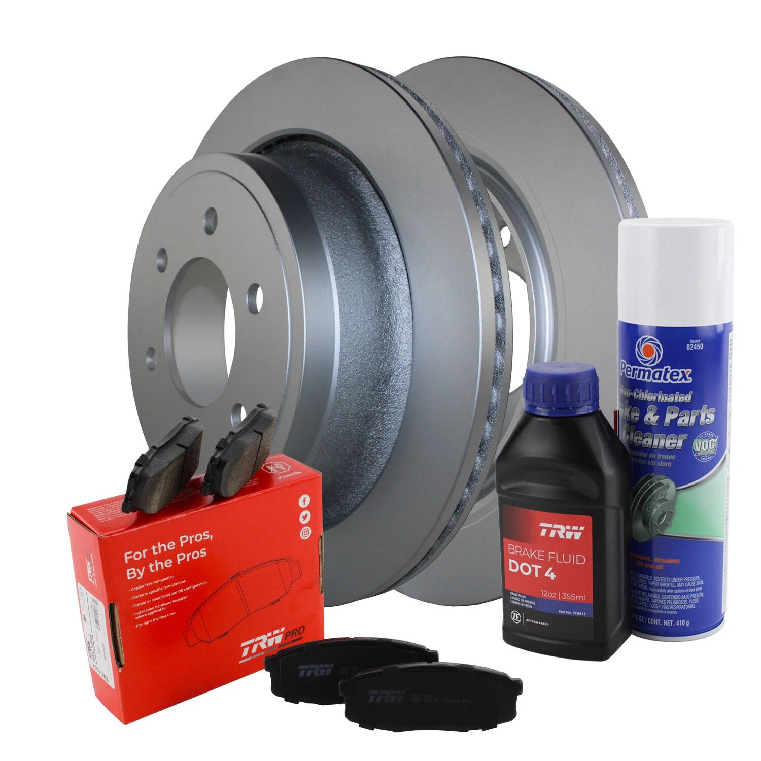 Rear Brake Kit 348mm 6 Lugs Rotors TRW Pro Ceramic Pads for Ford F-150 (2012–2019)