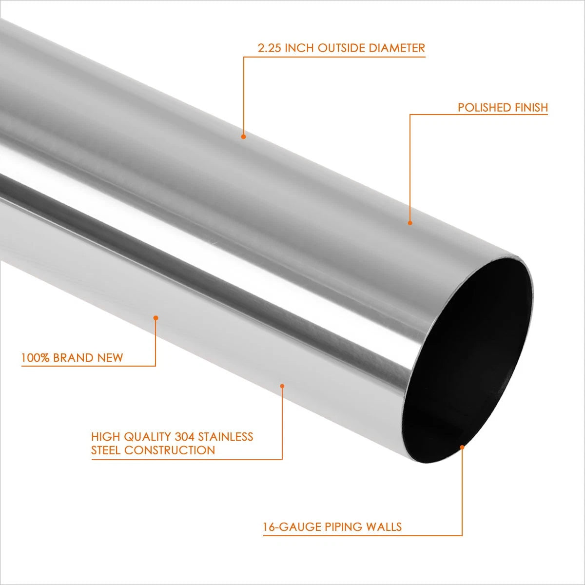Set of 16 Exhaust Piping Kit for DIY (2.25" OD, Straight, 45 & 90 Degree)