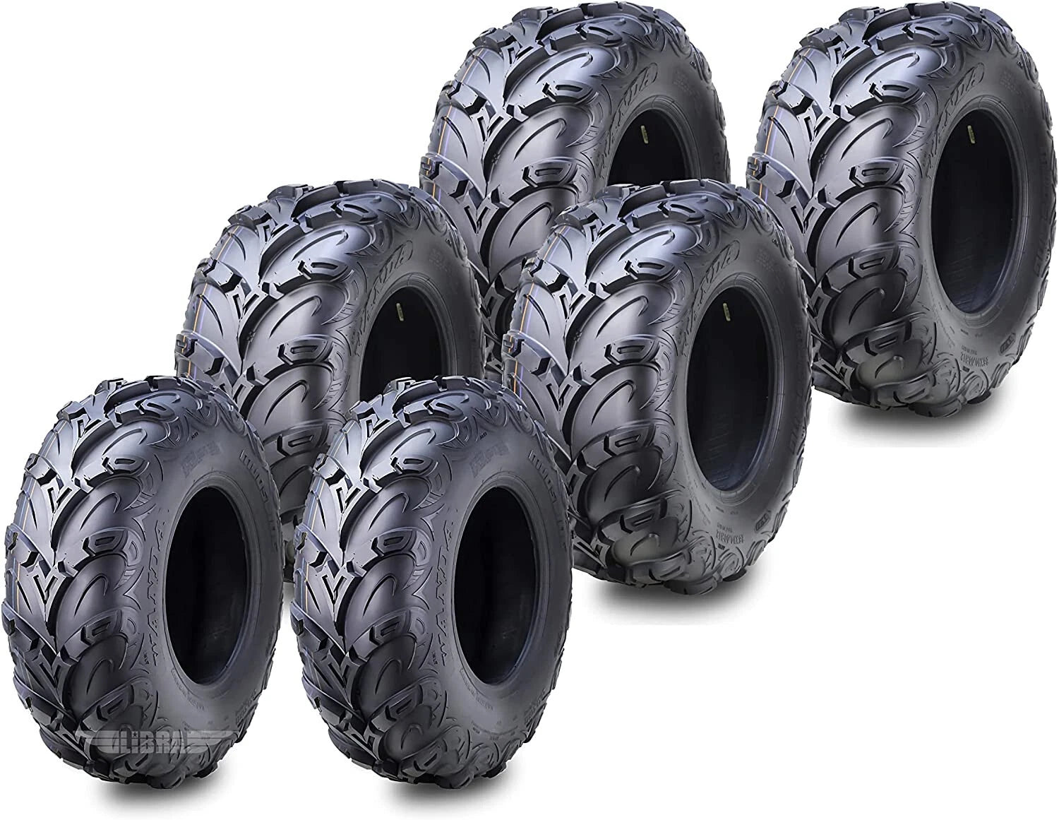 Set of 6 Radial ATV UTV Tires 26x8R12 Front & 26x10R12 Rear 6PR