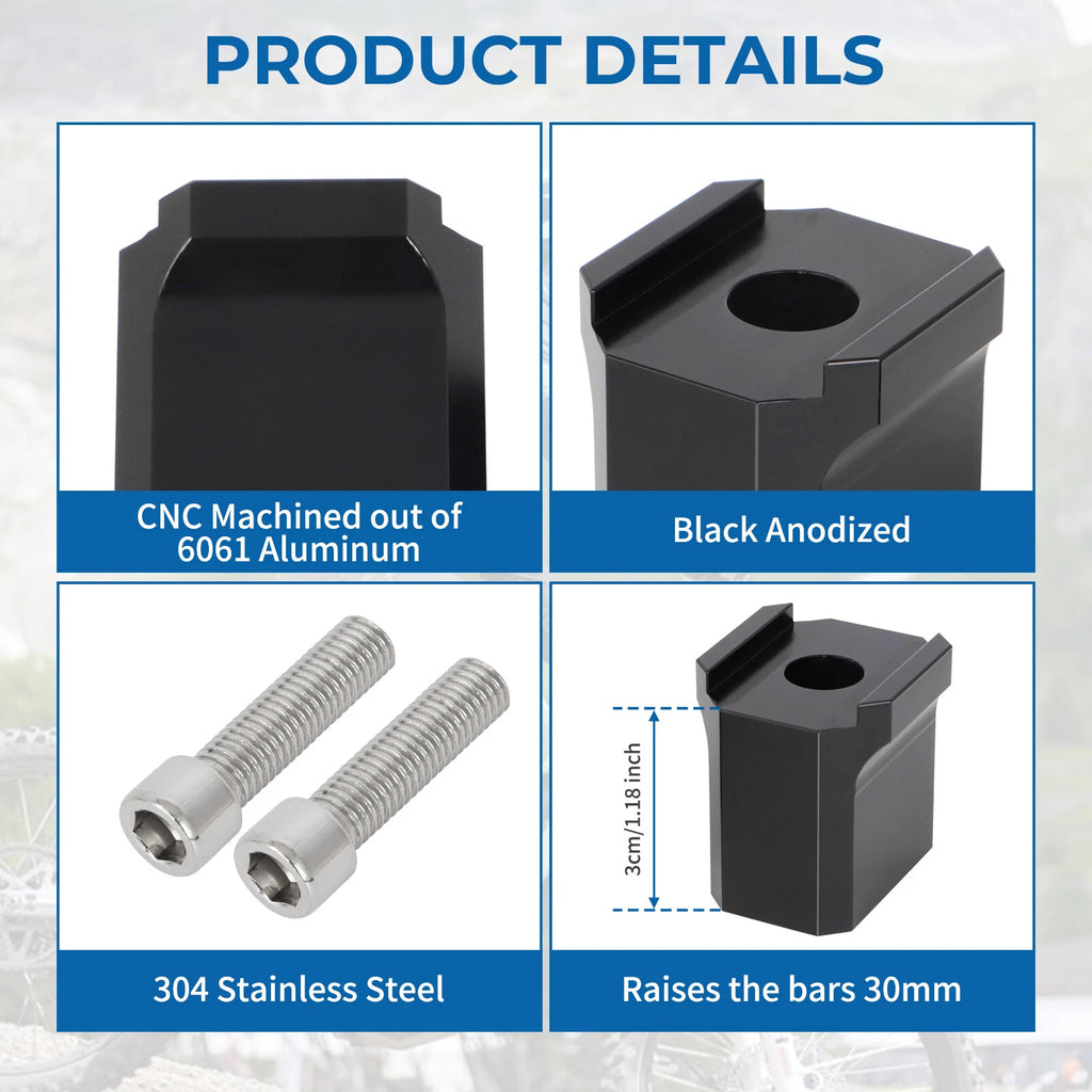 30MM Bar Risers for Surron Ultra Bee (2023) - Aluminum Handlebar Riser Kit