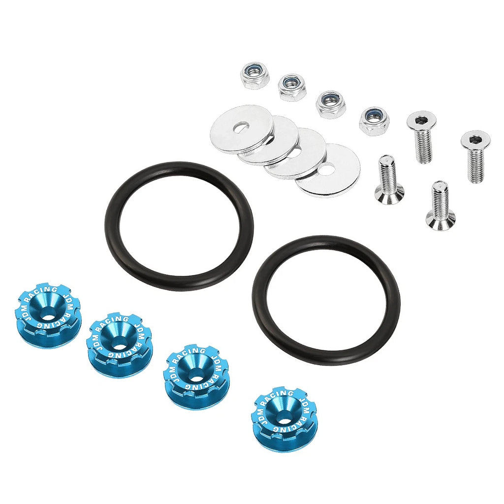 Set of 4 Aluminum Sky Blue Bumper Quick Release Fasteners for