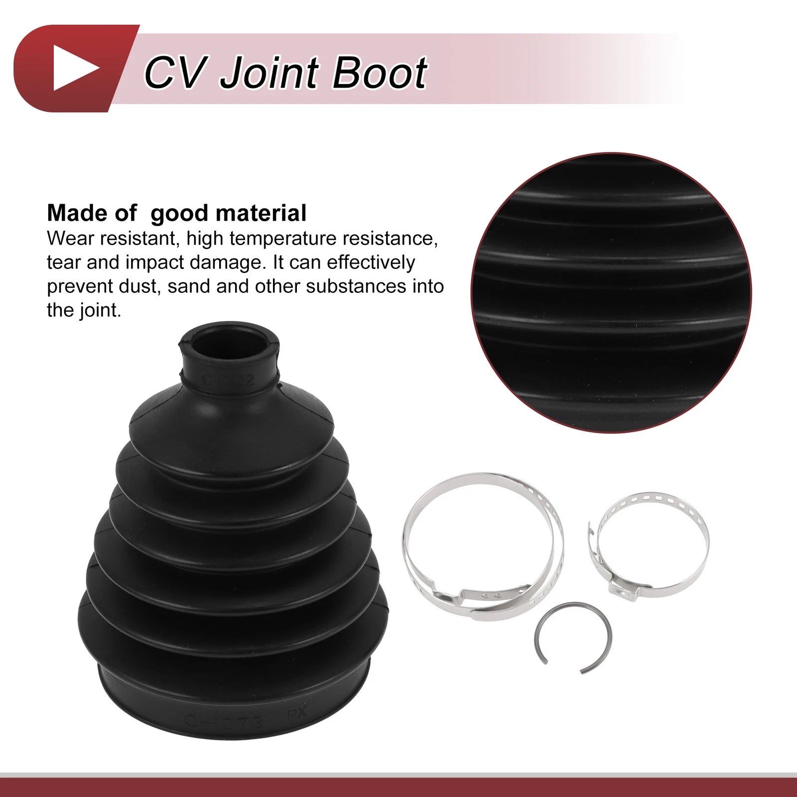 Outer CV Joint Boot Kit w/ Clamps for Toyota Highlander (2008–2013)