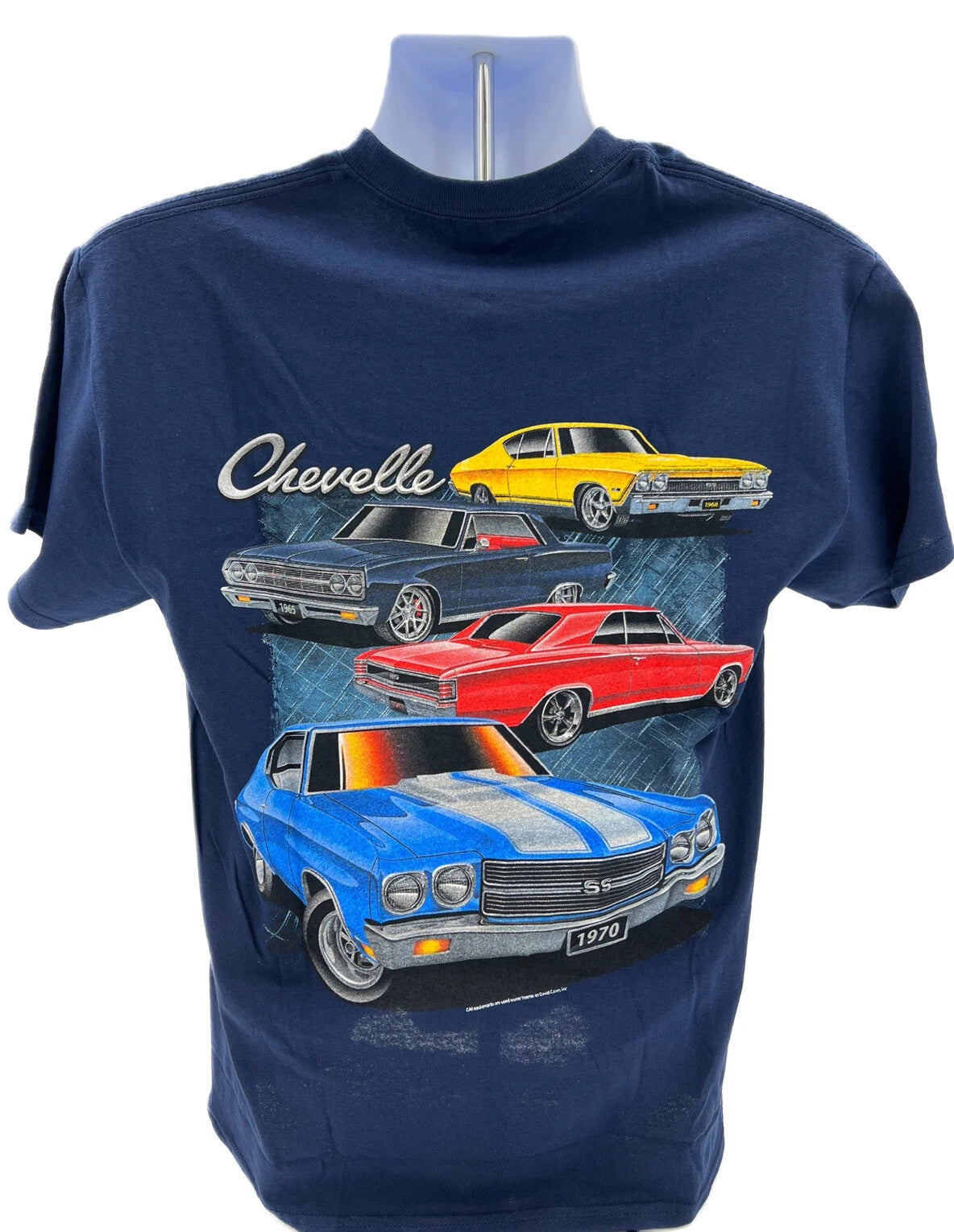 Navy Blue T-Shirt Bowtie Chevy Chevelle Script Logo for Chevrolet (1970–1972)