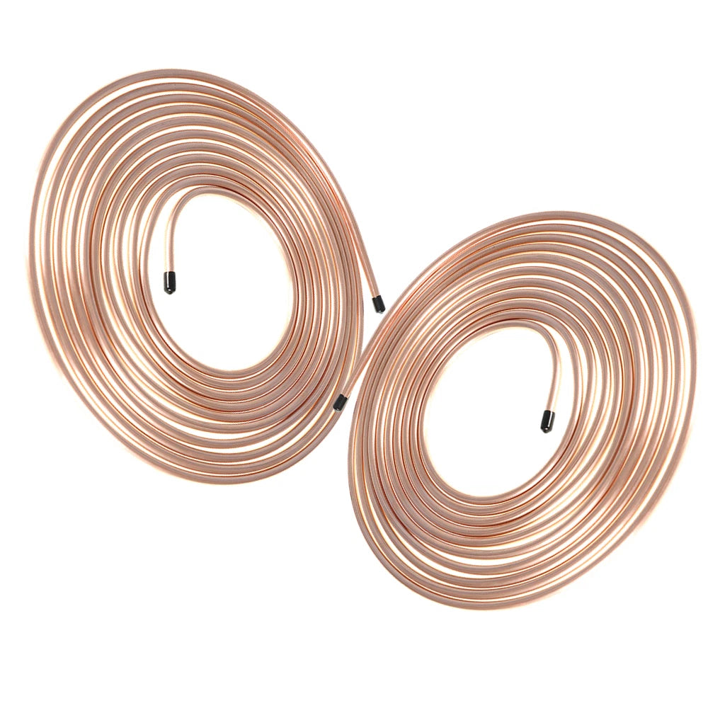 Set of 2 Copper Brake Fuel Transmission Line Tubing Coil 5/16" OD 25ft