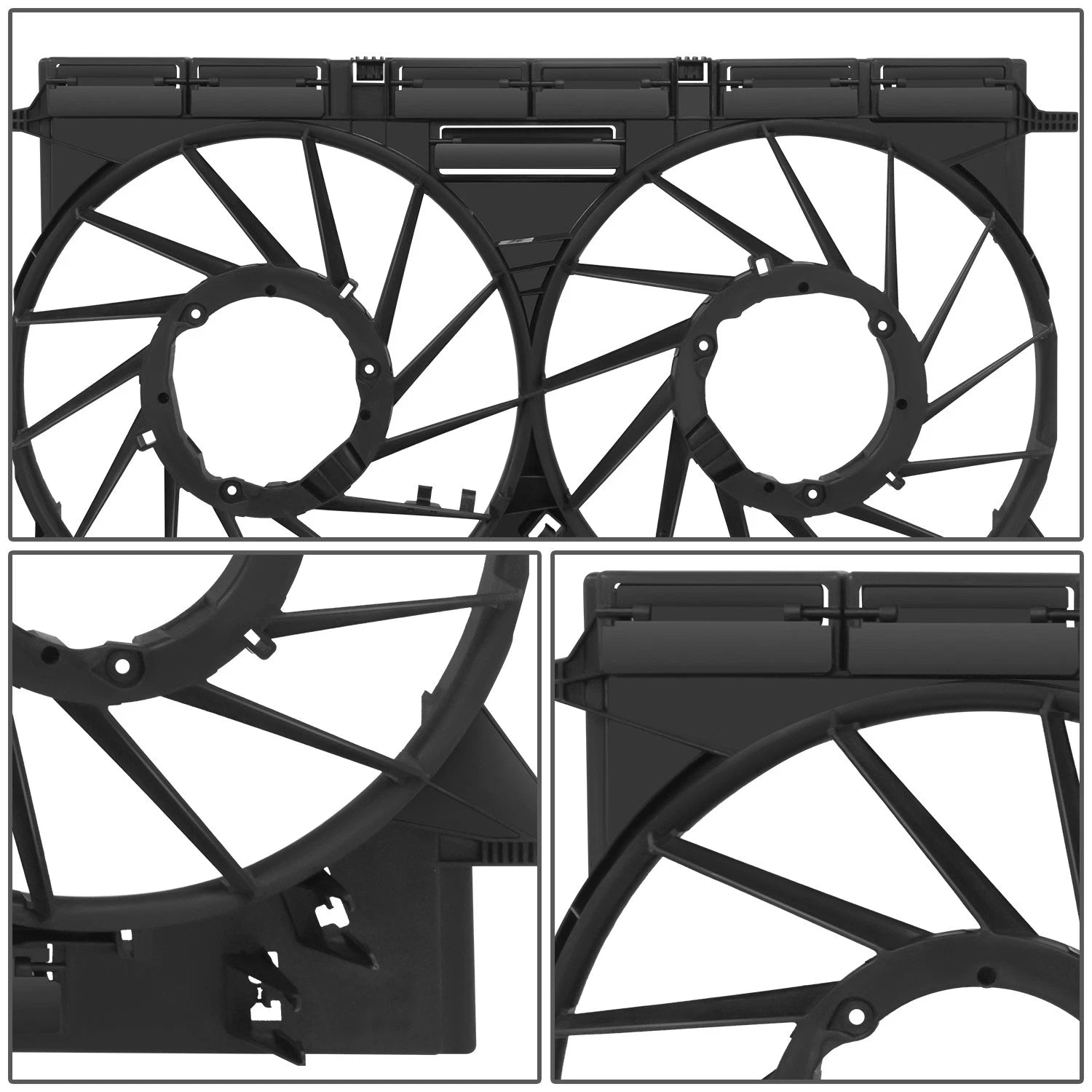 Radiator Fan Shroud for Audi Q5 SQ5 2.0T 3.0L (2018–2024) Black ABS Plastic