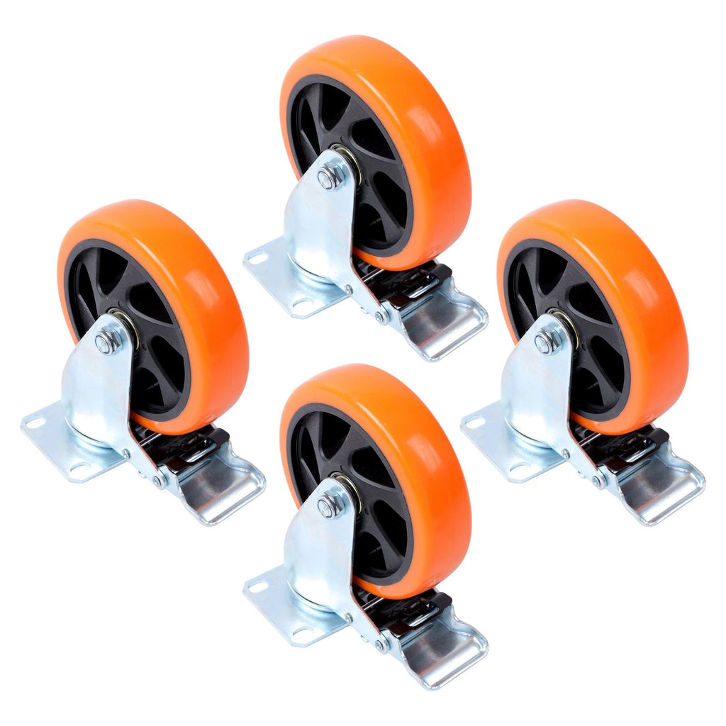 Set of 4 Heavy Duty 5" Swivel Caster Wheels with Dual Locking