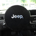 Black Protective Cloth Steering Wheel Cover for Jeep [Jeep Logotype]