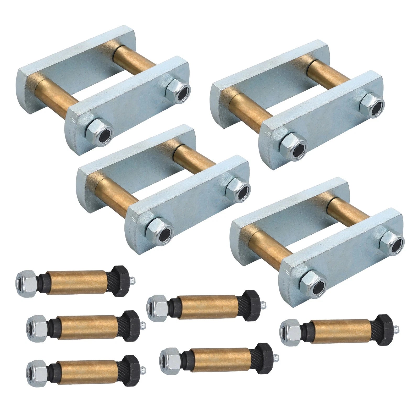 Set of 4 Greasable Shackle Spring Bolt Links for Tandem Axle Trailer