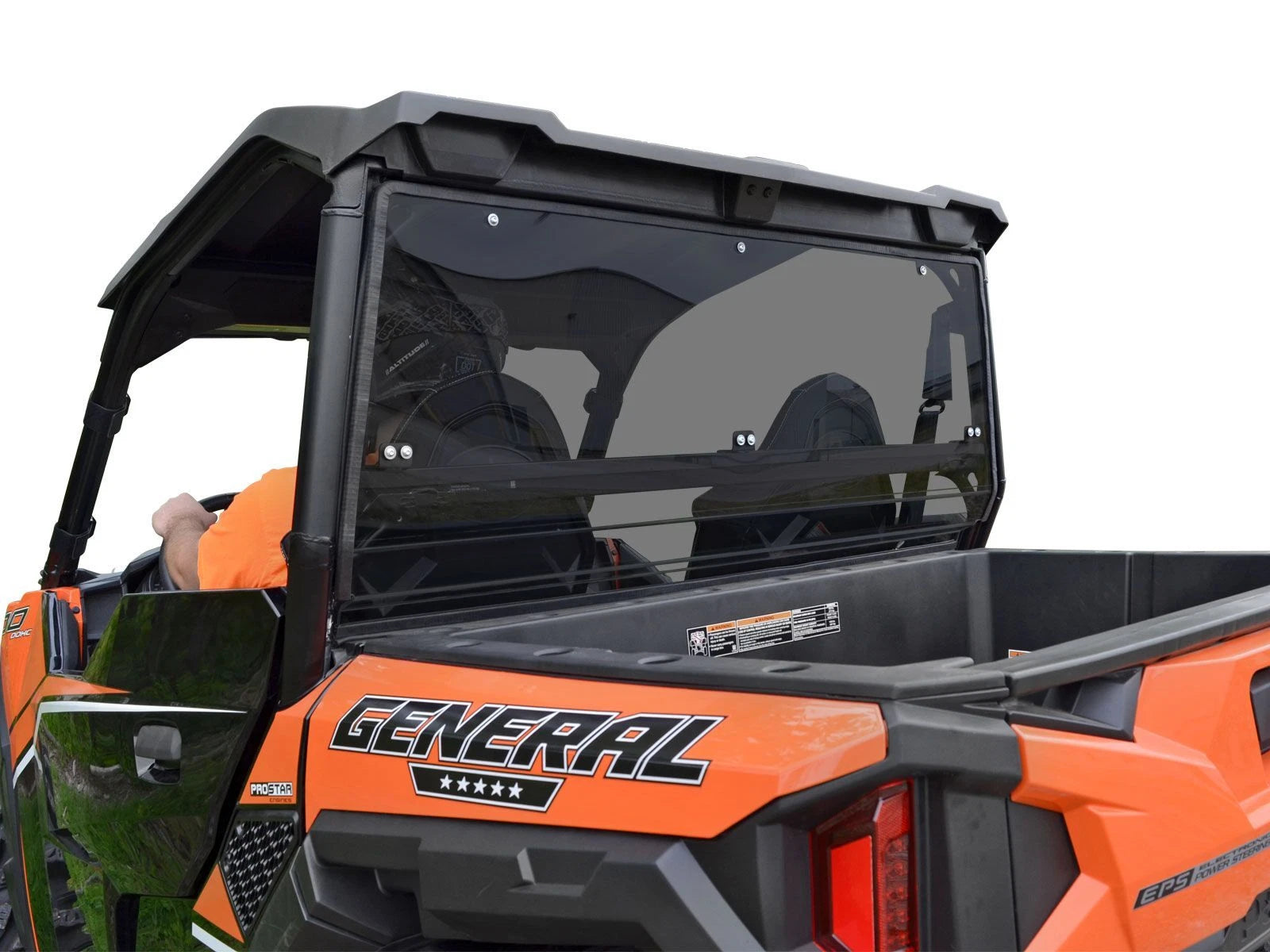 Heavy Duty Rear Dark Tinted Windshield for Polaris General (2016–2023)