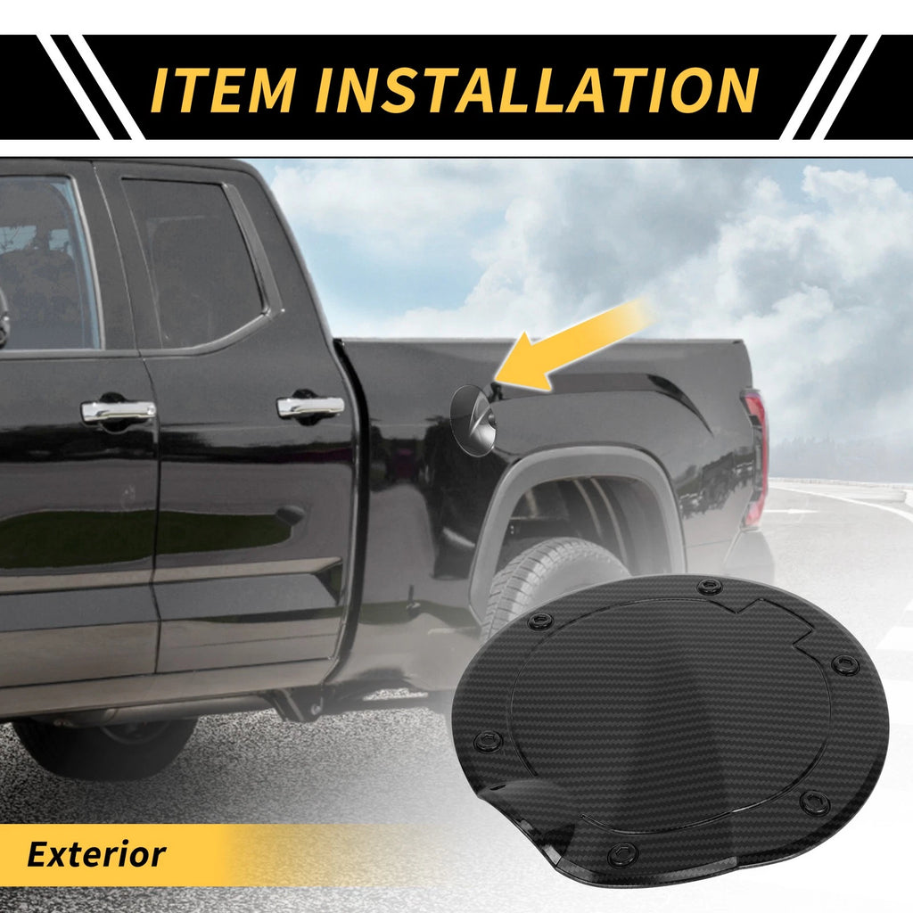 Carbon Fiber Pattern Fuel Tank Cap Cover Trim for Toyota Tundra (2022–2024)