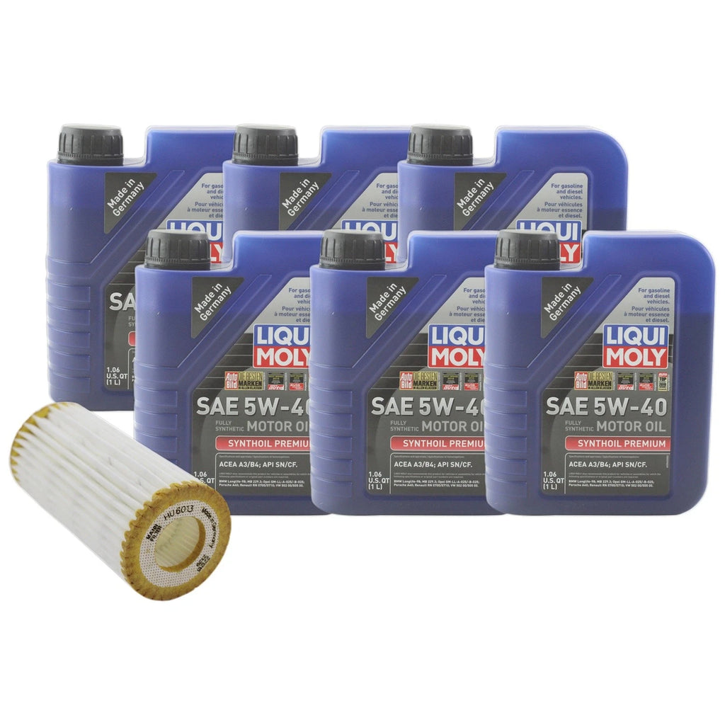 6L Liqui Moly Synthoil Premium 5W-40 Engine Oil Change Kit for A4, Passat