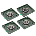 Set of 4 Pillow Block Flange Bearings for UCF208 (1-1/2" Bore)