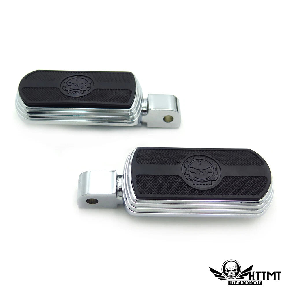 Chrome Skull Rubber Footpeg for Yamaha Road Star Warrior (2002–2009)