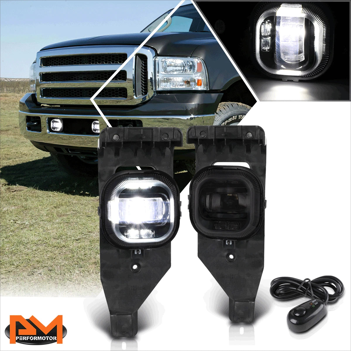 Smoked Lens LED Projector Fog Lights for F250-F550 SD/Excursion (2005–2007)