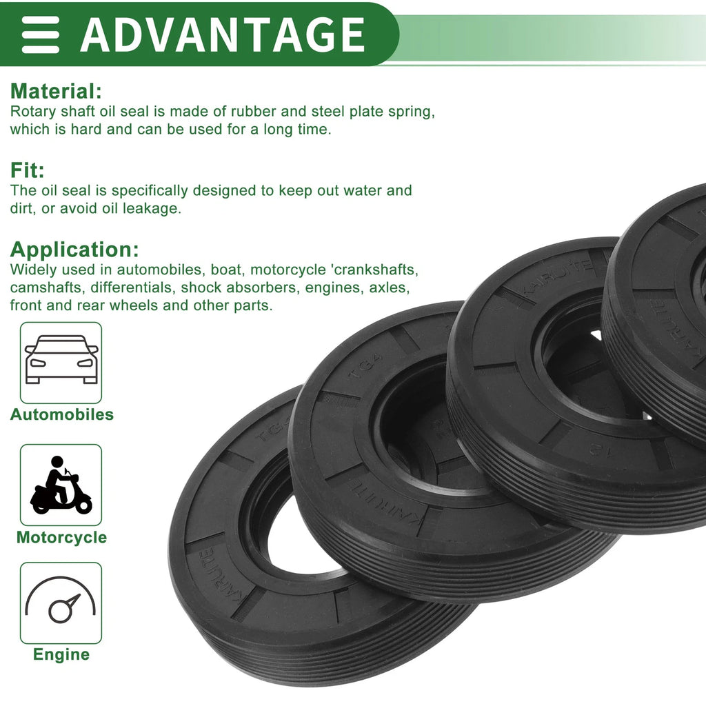 Set of 5 Oil Seal TG4 Lip Seal Ring for Rotary Shaft 30x62x12mm NBR Rubber