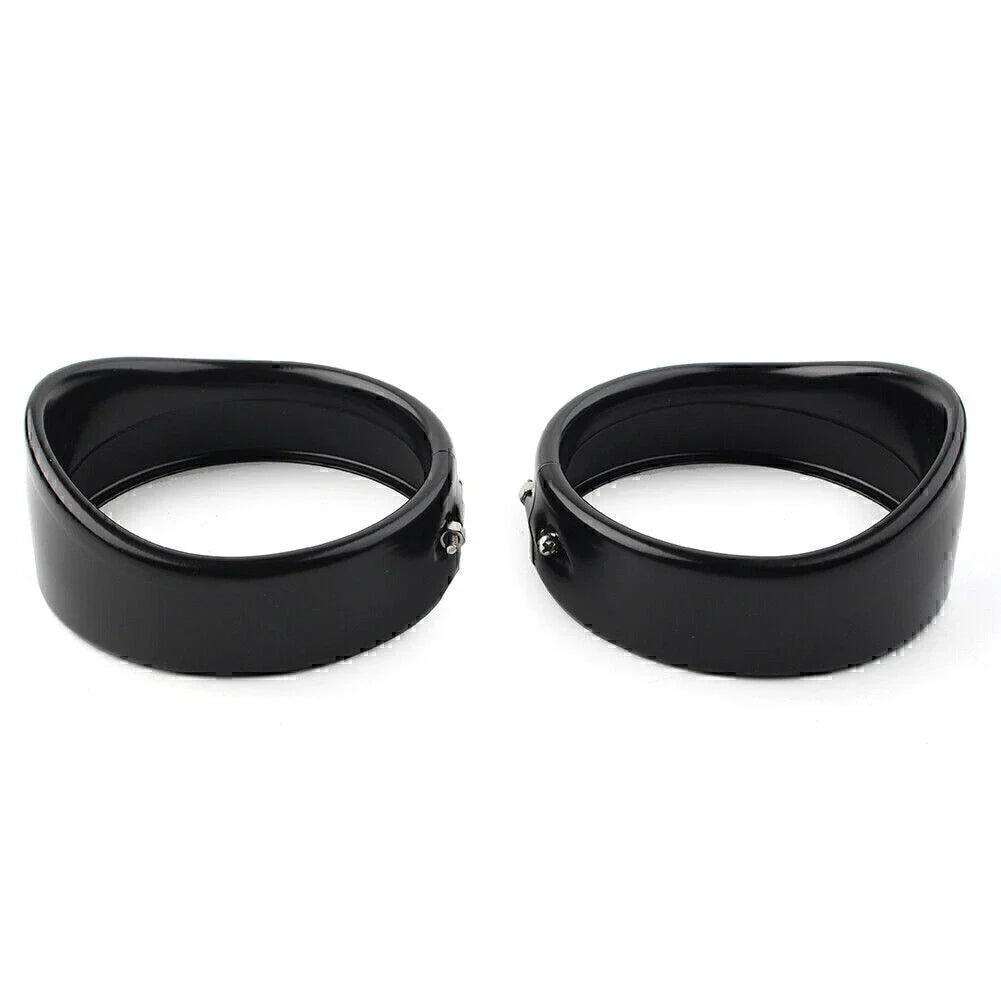 4.5" Black Passing Lights Lamp Trim Ring Bezel Visor Cover for Harley FLHT FLHR
