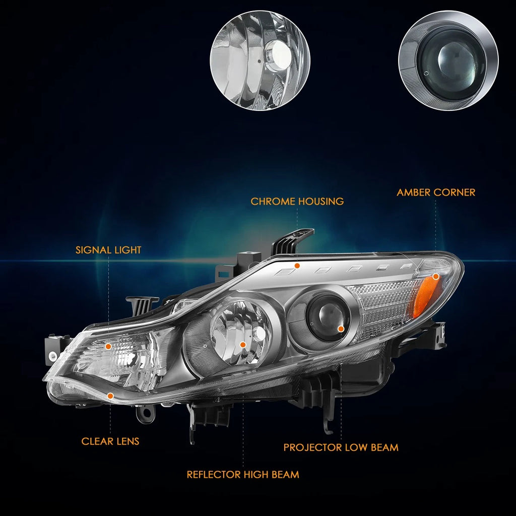 Left Side Projector Headlight Lamp Chrome for Nissan Murano (2009–2014)