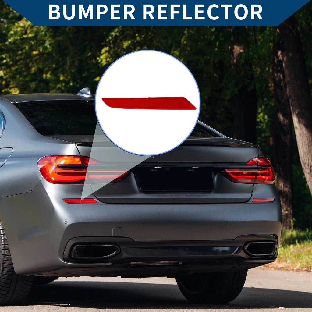 Bumper Reflector No. 63148063197 for BMW 740i (2016–2019) Red Rear Left