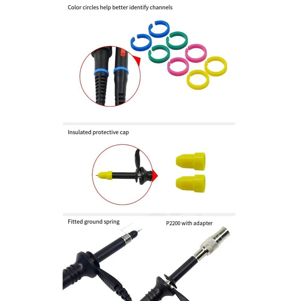 Oscilloscope Probes Kit with Grounding Clip for Automotive Use (200MHz)