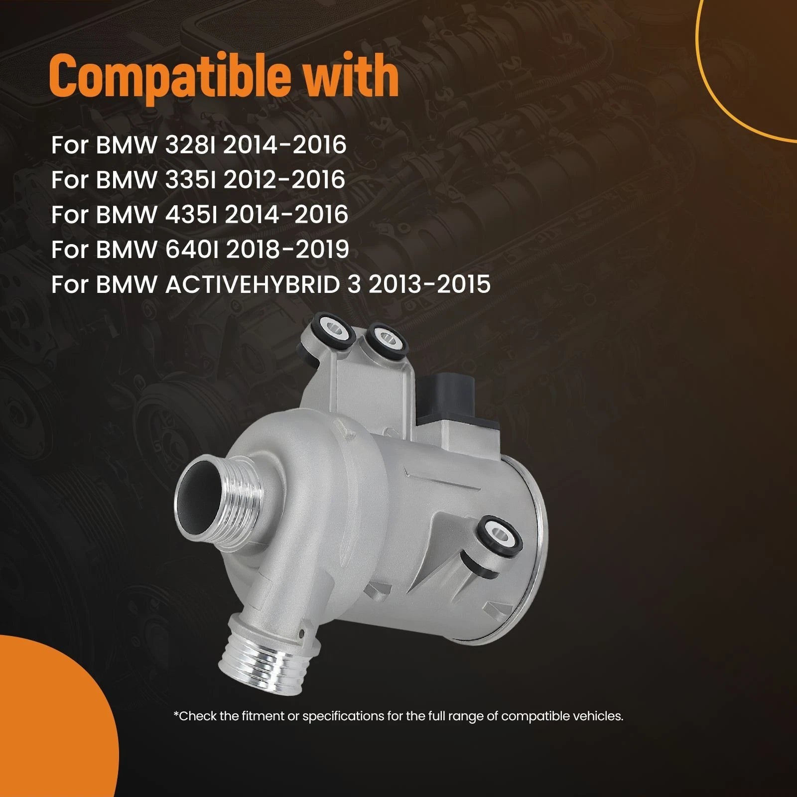 Electric Water Pump for BMW 335i/435i/640i/M235i/X5/X6 (2007–2019)