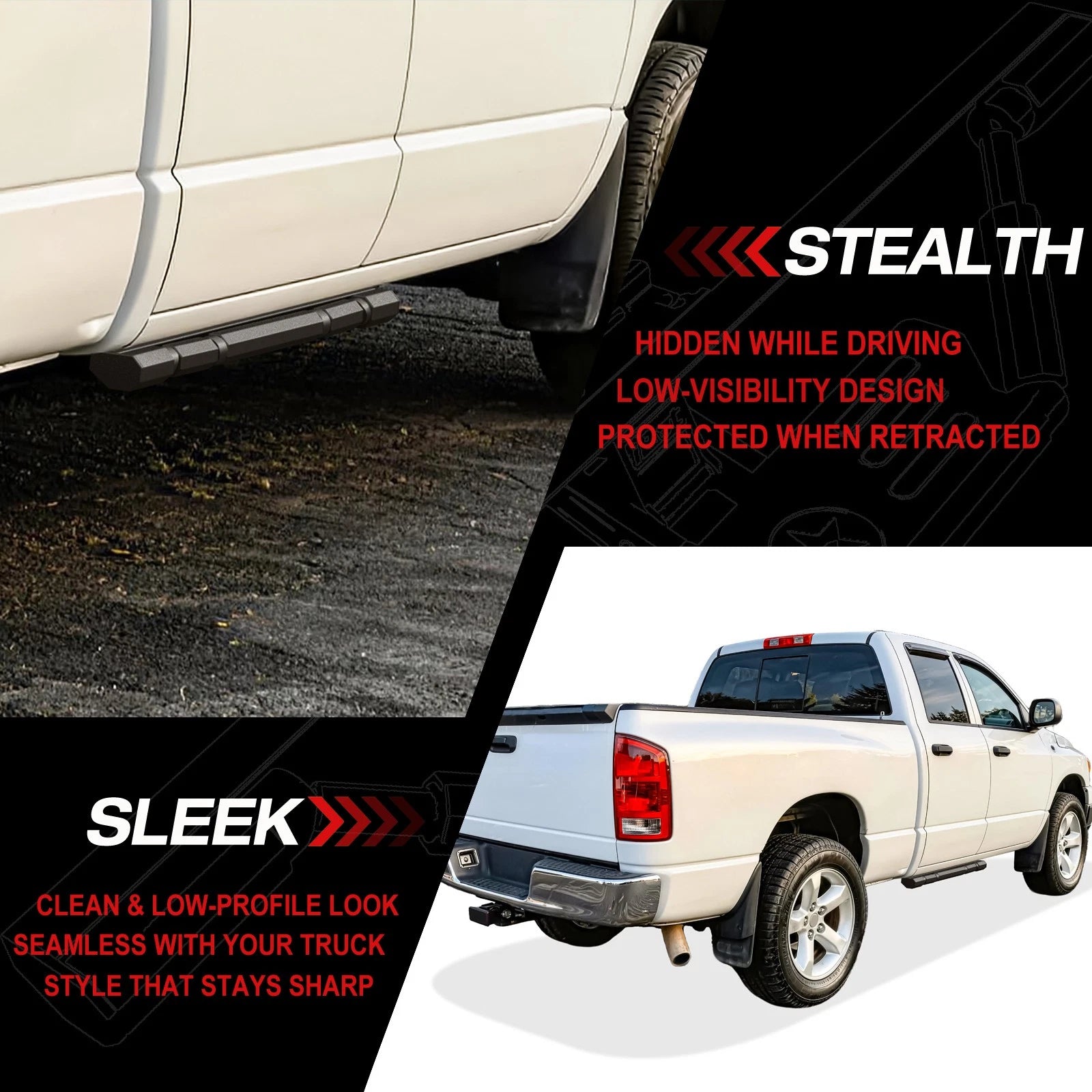 Power Steps for Dodge Ram 1500 Quad Cab, 2500, 3500 (2002-2009)