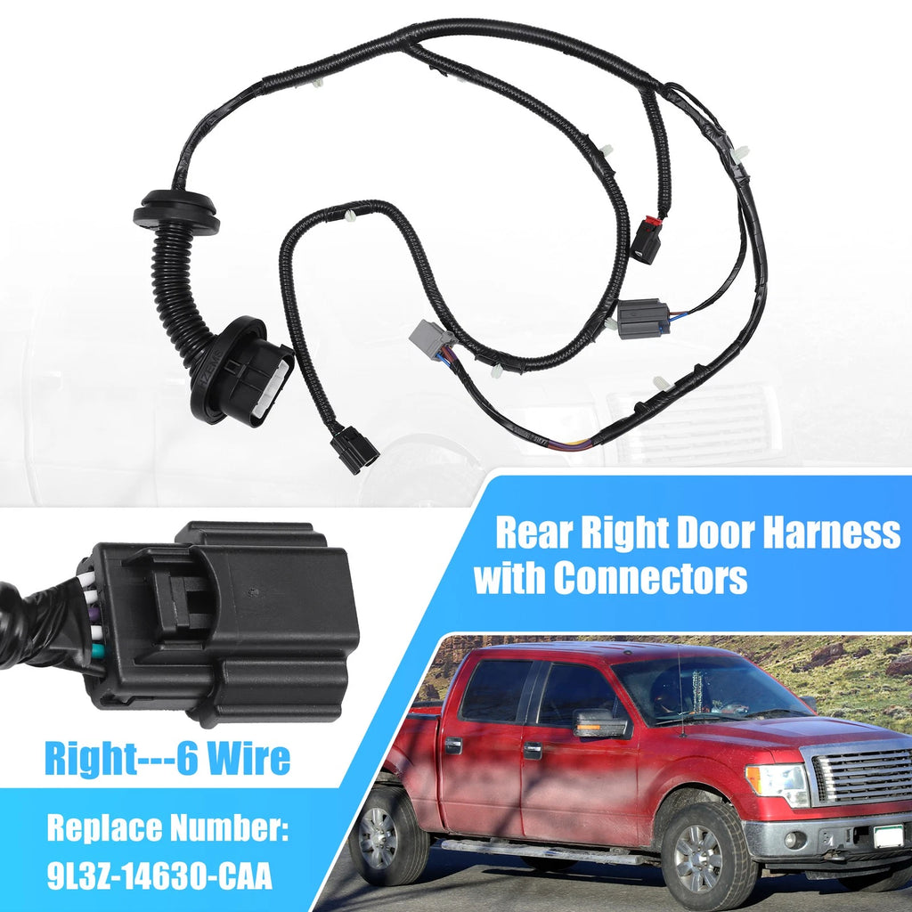 Rear Right Door Harness w/Connector for Ford F150 (2009–2014) NO.9L3Z14630CAA