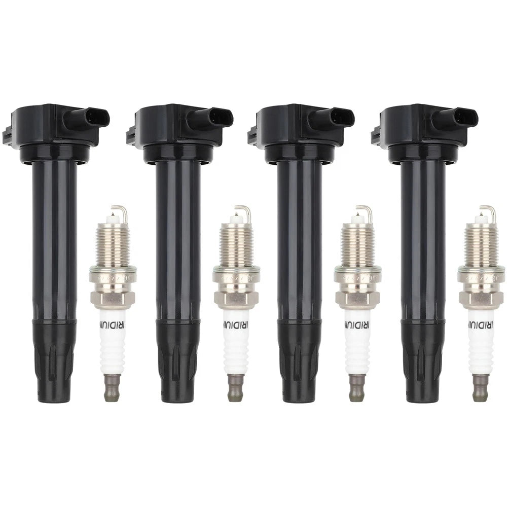 Set of 4 Ignition Coils & Spark Plugs for Jeep Compass Patriot (2007–2017)