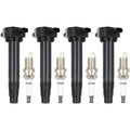 Set of 4 Ignition Coils & Spark Plugs for Jeep Compass Patriot (2007–2017)