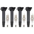 Set of 4 Ignition Coils & Spark Plugs for Jeep Compass Patriot (2007–2017)