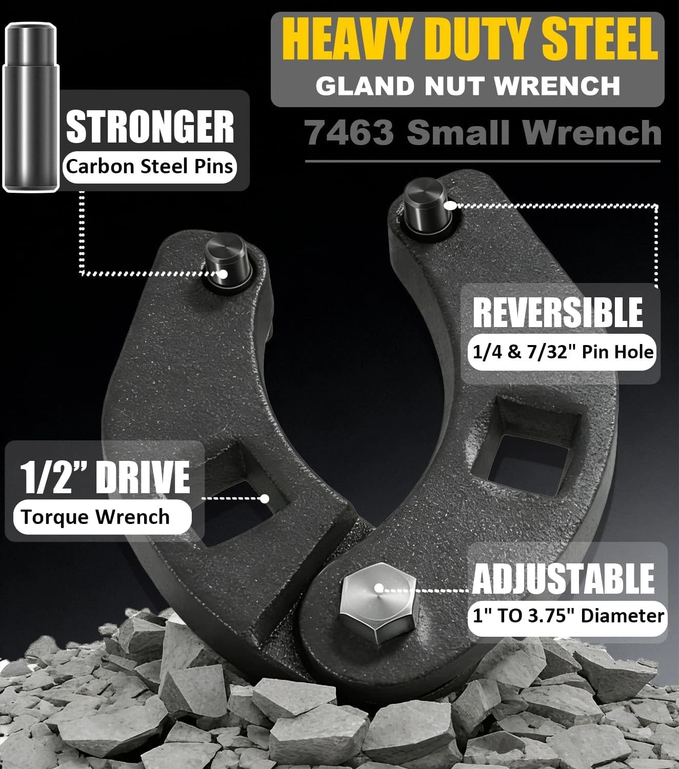 Adjustable Gland Nut Wrench Tool for Hydraulic Cylinder (Universal) 7463