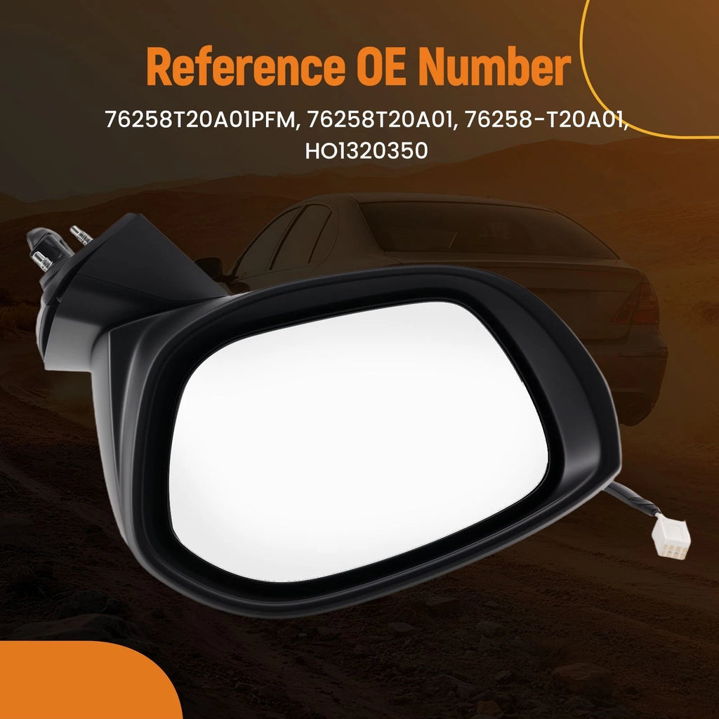 Front Left Heated Mirror for Honda Civic (2022) 76258-T20A01 Power Black