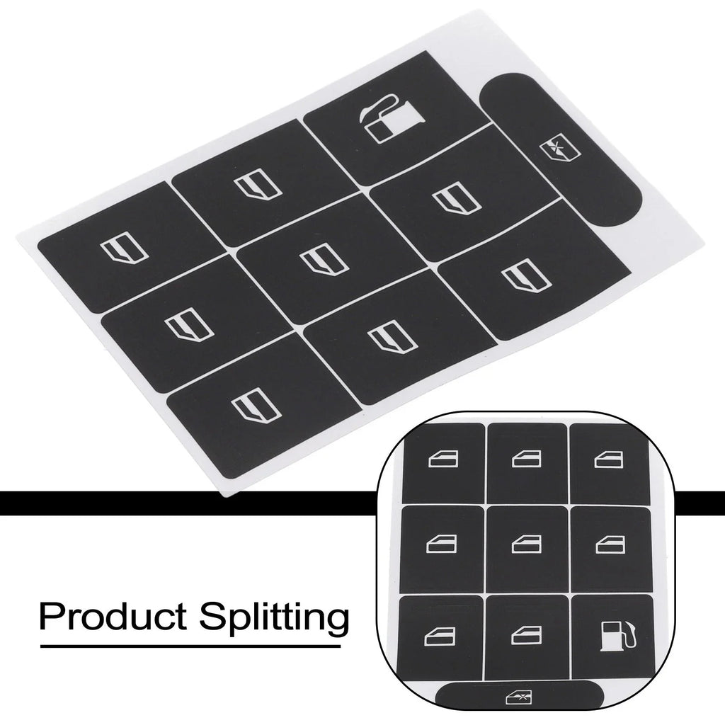 Sticker Set Black Overlay for Window Buttons Golf V Passat