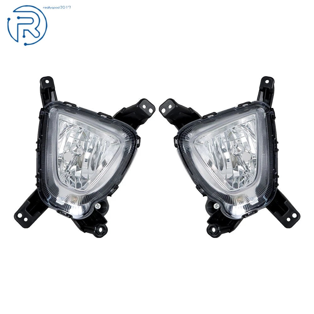 Set of 2 Front Chrome Fog Lights Lamps w/Bezel for Kia Sorento (2016–2018)