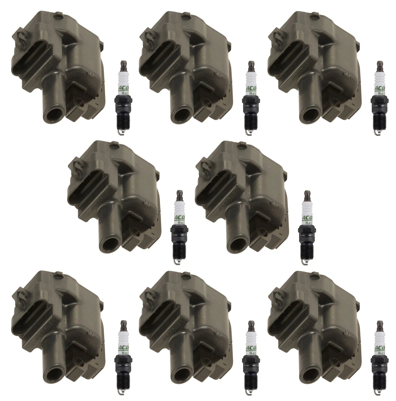 8 Ignition Coils & 8 Spark Plugs Kit for Chevy Pontiac 5.7L (VIN G)