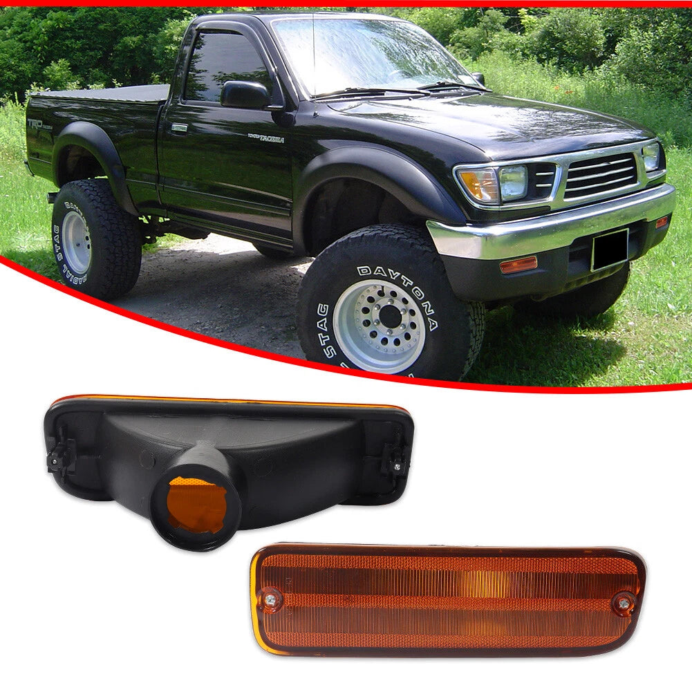 Set of 2 Amber Front Bumper Signal Lights for Toyota Tacoma (1995–2000)