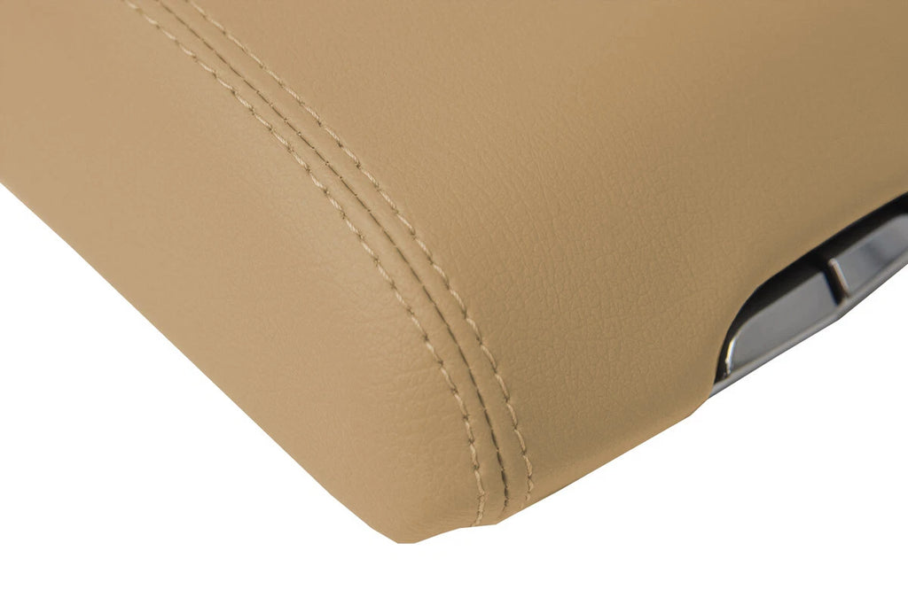 Leather Center Console Armrest Cover for Cadillac SRX (2010–2016) Beige Tan