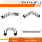 Set of 8 Exhaust Pipes Couplers 2.5" OD U-Bend & 45 Degree (Universal)
