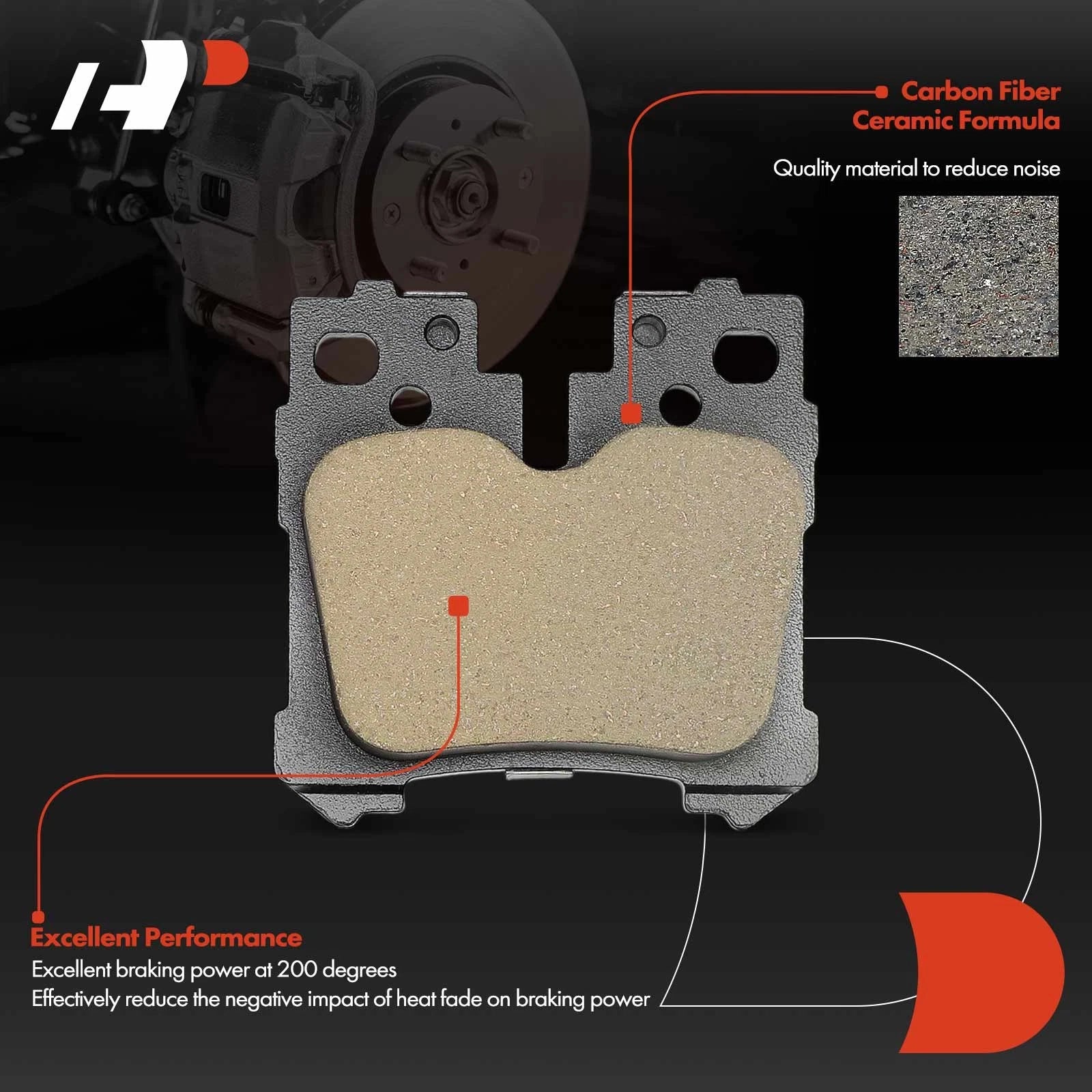Rear Ceramic Brake Pad for Lexus LS500 LS500h LS460 (2018–2023)
