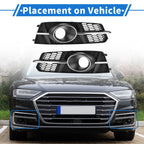 1 Pair Fog Light Grills for Audi A6 C7 A6L (2012–2018) No. 4G0807681AG/4G0807682AG