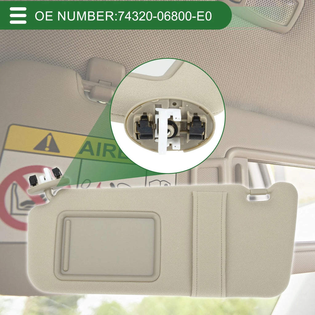 Left Driver Side Sun Visor No. 74320-06800-E0 for Toyota Camry (2007–2011)
