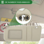 Left Driver Side Sun Visor No. 74320-06800-E0 for Toyota Camry (2007–2011)