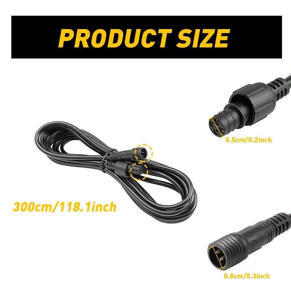 4X 10FT 4 Pin RGB LED Rock Light Pod Strip Extension Cable for Truck