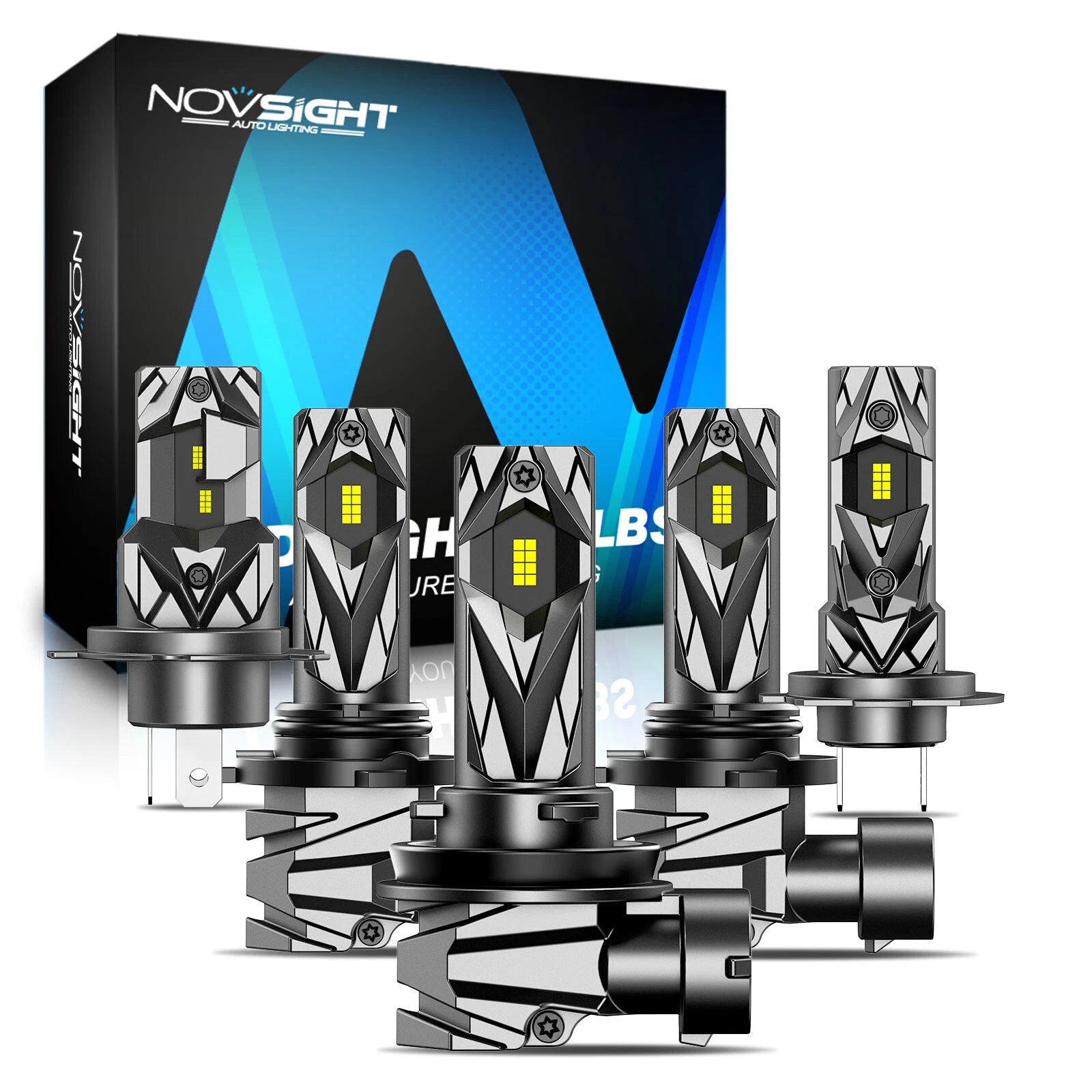 Set of 4 LED Headlight Bulbs H4 H7 H11 9005 9006 6500K Bright Lamp