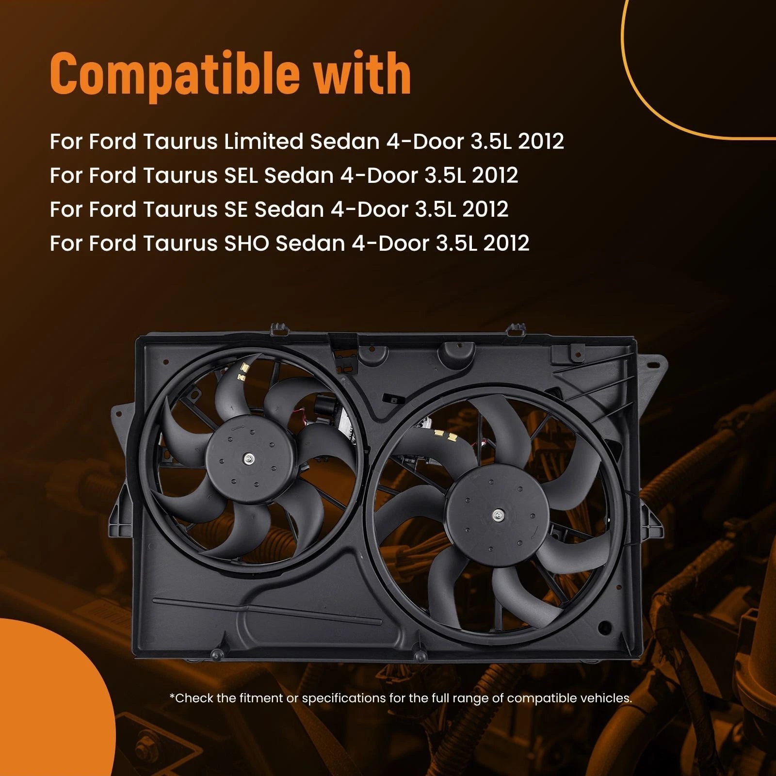 Electric Radiator Cooling Fan for Lincoln MKS 3.5L (2010–2012) BA5Z8C607D
